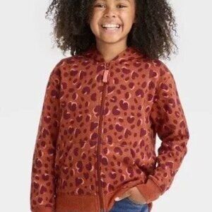 Cat and Jack  Leopard Print Zippered Hoodie Jacket